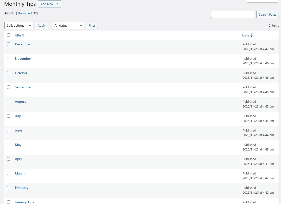 Monthly Tips - Wordpress Plugin - Image 4